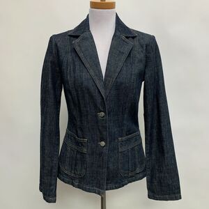 Sisley Women's Jacket Size 42 Small Medium Blue Denim Button Down Italy